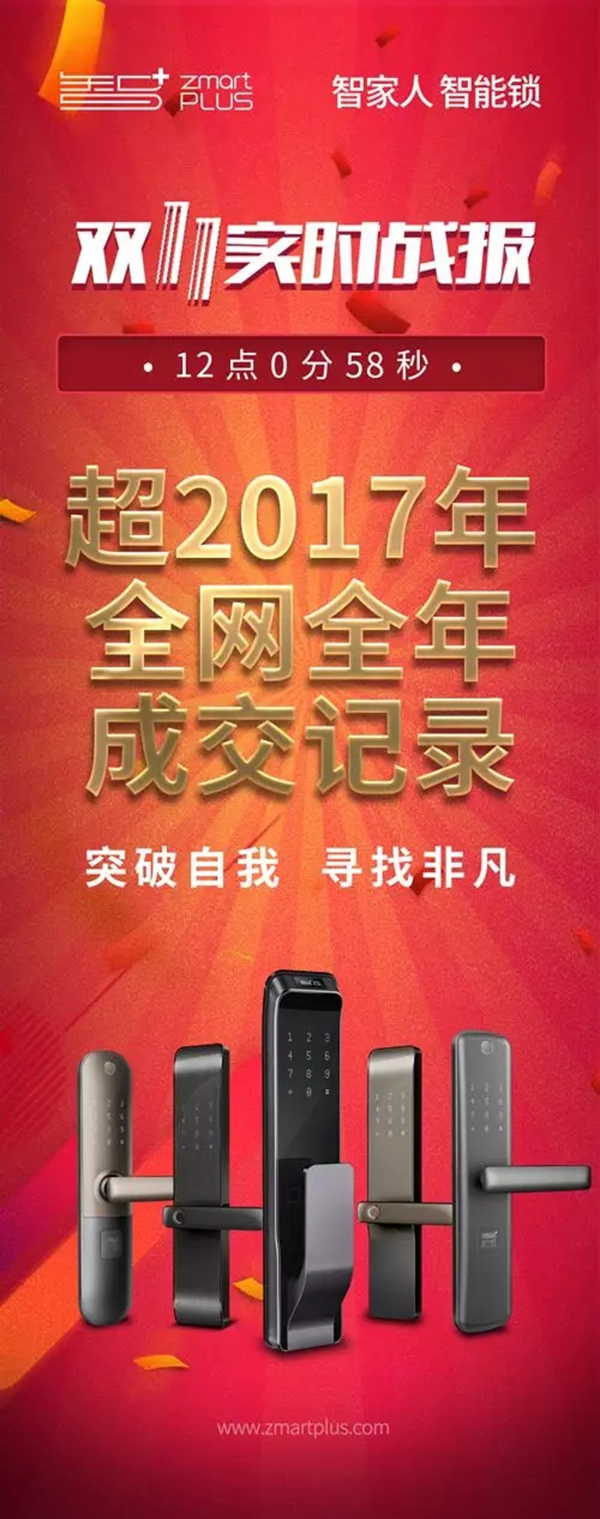 智家人智能鎖雙十一戰(zhàn)績出爐，勇奪電子鎖類目第三名
