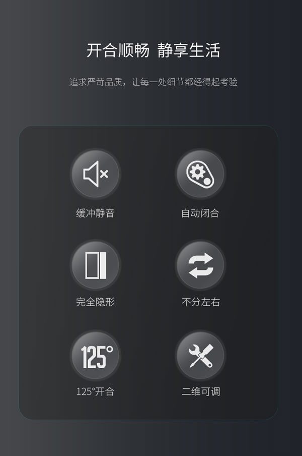 完全隱形，自動閉合丨匯泰龍二維可調液壓緩沖暗鉸鏈