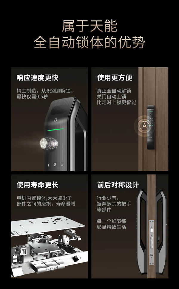 亞太天能 | 全功能匯聚一身的高配全自動智能鎖A6s 亞太天能 | 全功能匯聚一身的高配全自動智能鎖A6s
