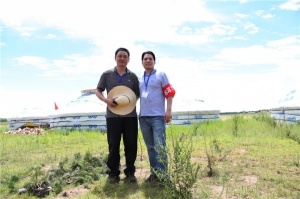 百德帶領大家伙植樹